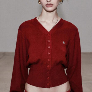 Embroidered Cotton V Neck Cardigan