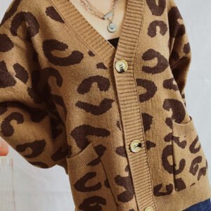 Casual Leopard Long Sleeve Cardigan